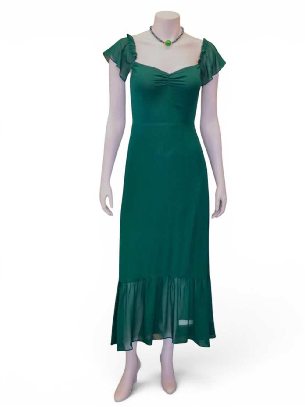 Reformation Butterfly Dress in Emerald Green